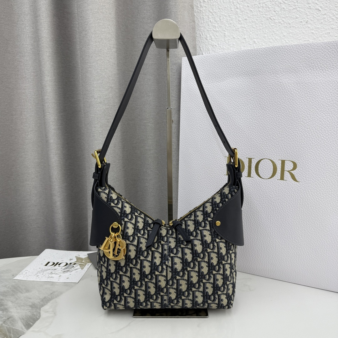 Dior-Small-Voyage-Hobo-Shoulder-Bag-Navy-Blue-Dior-Oblique-Jacquard-and-Calfskin-22x15x9CM